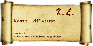 Kratz Líviusz névjegykártya