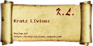 Kratz Líviusz névjegykártya